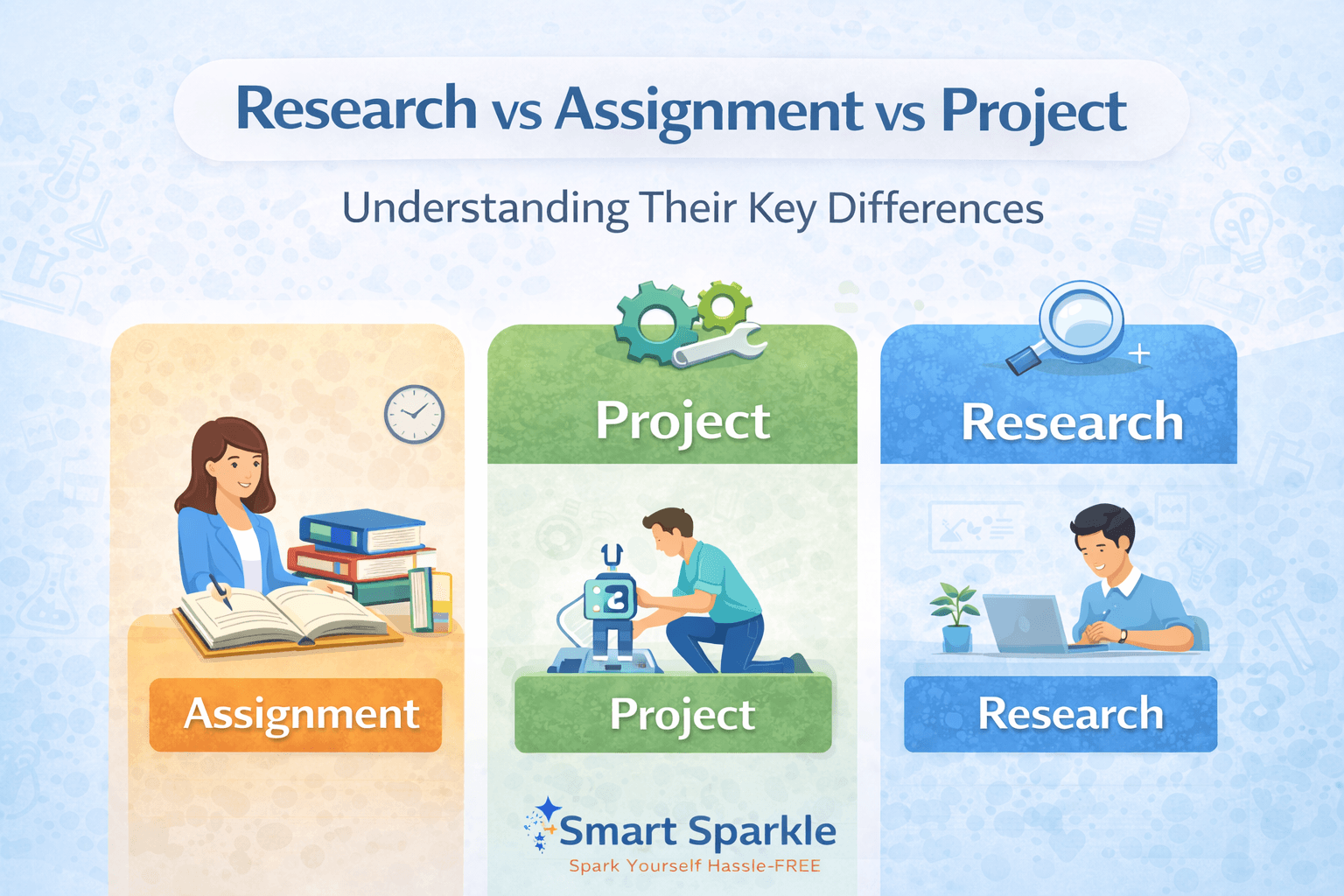 Research vs Assignment vs Project: Understanding the Key Differences